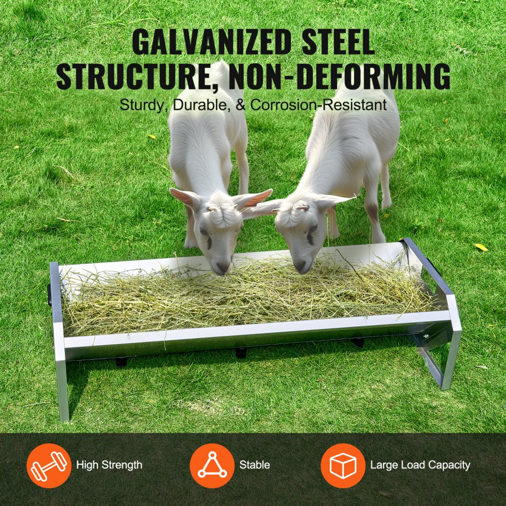 T1098 - 45" Galvanized Steel 22 Gallon Livestock Trough Feeder