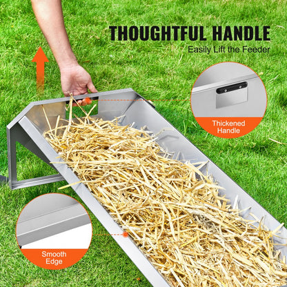 T1098 - 45" Galvanized Steel 22 Gallon Livestock Trough Feeder