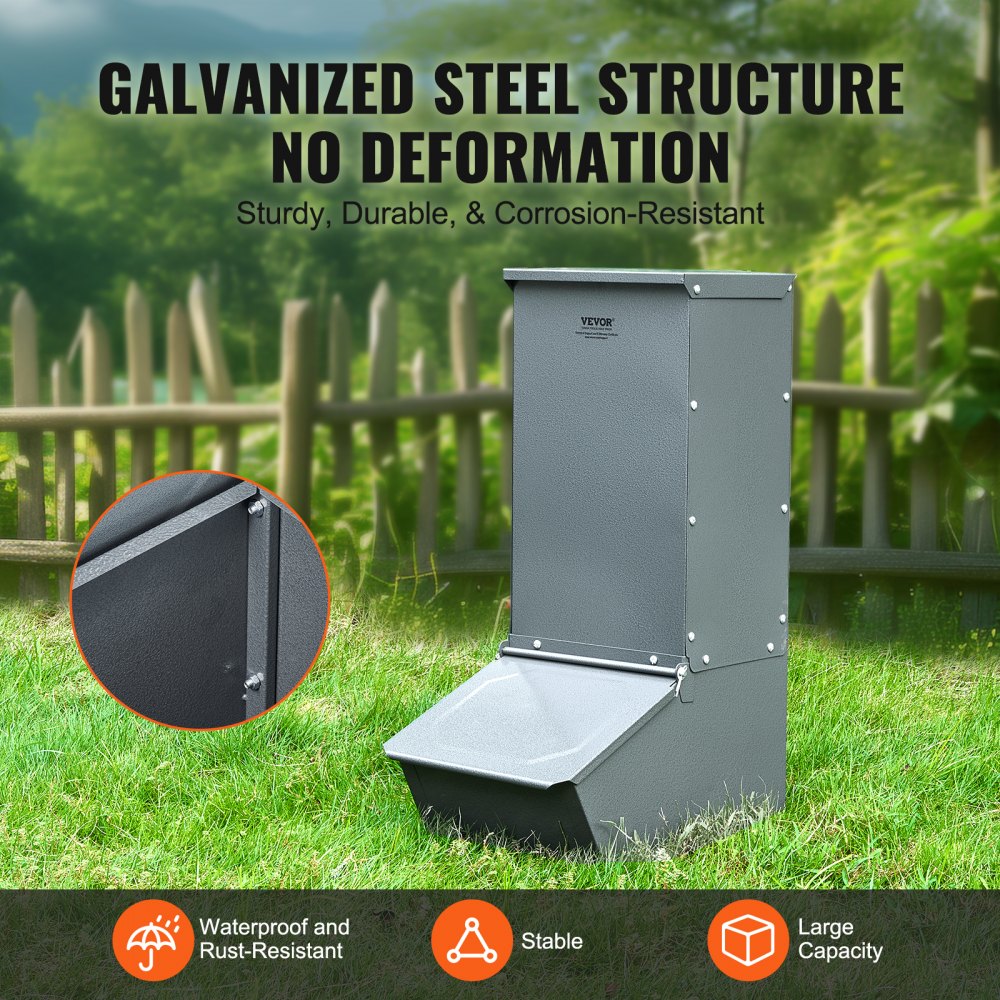 T1090 - 2.2 Bushel Galvanized Steel Hog Feeder for 5 Pigs