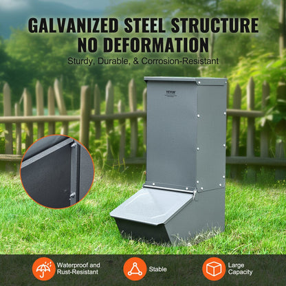 T1090 - 2.2 Bushel Galvanized Steel Hog Feeder for 5 Pigs