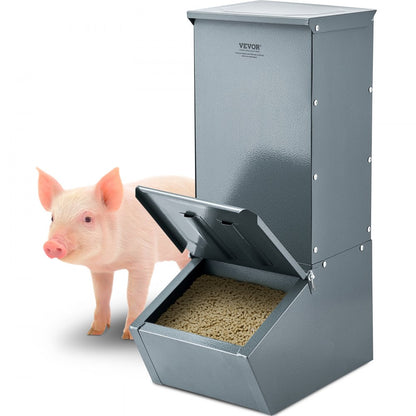 T1090 - 2.2 Bushel Galvanized Steel Hog Feeder for 5 Pigs
