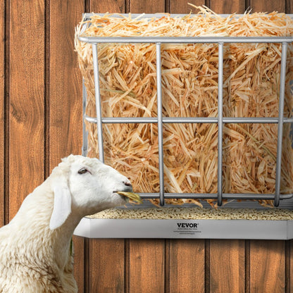 T1095 - 21 Gallon Wall-Mounted Goat Feeder for 5 Goats, Steel Construction