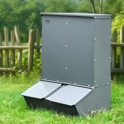 T1091 - Durable 3.7 Bushel Galvanized Steel Hog Feeder for 8 Pigs