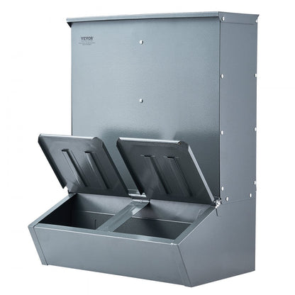 T1091 - Durable 3.7 Bushel Galvanized Steel Hog Feeder for 8 Pigs