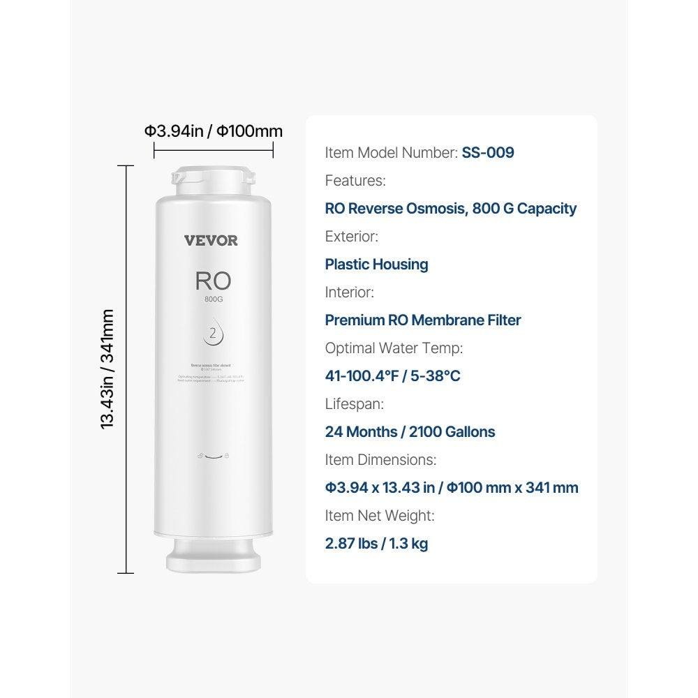 SS-009 - 800 GPD Reverse Osmosis Filter for Easy Replacement