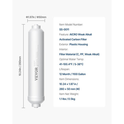 SS-0011 - Under Sink Alkaline Water Filter with Quick Connect Installation