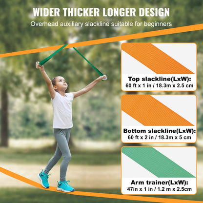 Pr-03-60 - 61ft VEVOR Slackline Kit for Family Fun and Balance Training