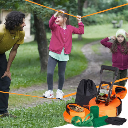 Pr-03-60 - 61ft VEVOR Slackline Kit for Family Fun and Balance Training