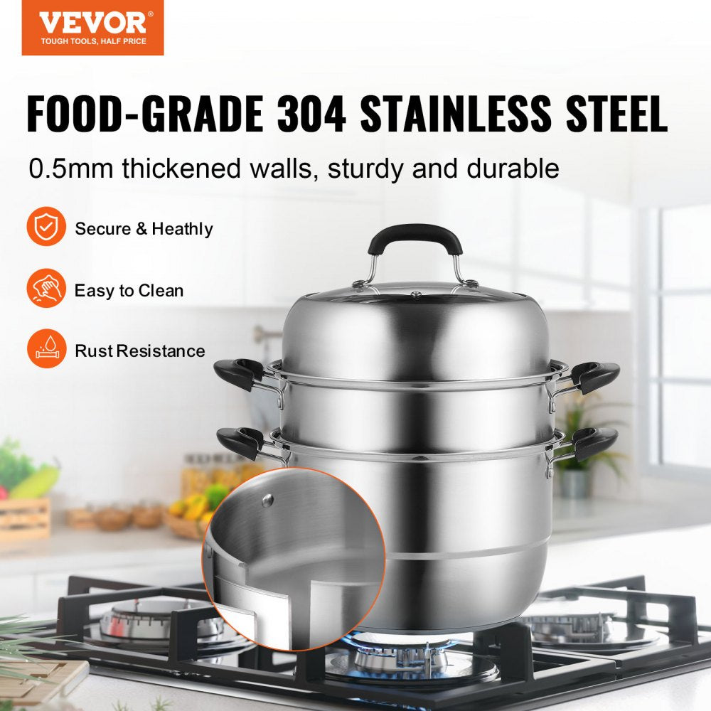 010384540794 - 11in Stainless Steel Steamer Set with 8.5QT Stock Pot