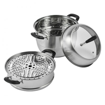 010384540794 - 11in Stainless Steel Steamer Set with 8.5QT Stock Pot