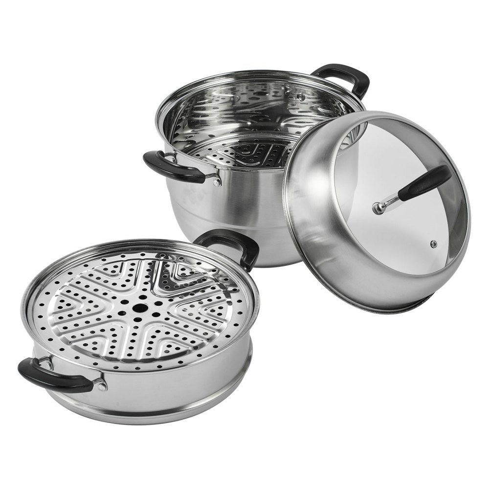 010384540794 - 11in Stainless Steel Steamer Set with 8.5QT Stock Pot