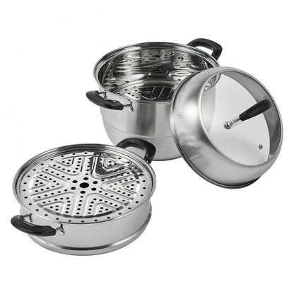 010384540794 - 11in Stainless Steel Steamer Set with 8.5QT Stock Pot