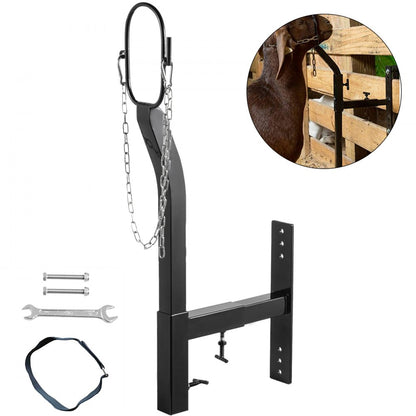 010391568933 - Adjustable Goat Trimming Stand with Galvanized Steel and Nylon Rope