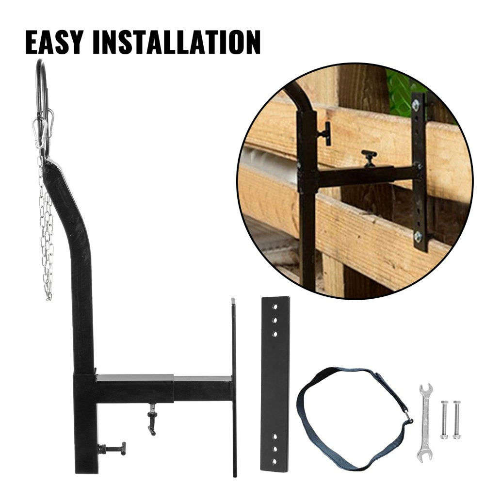 010391568933 - Adjustable Goat Trimming Stand with Galvanized Steel and Nylon Rope