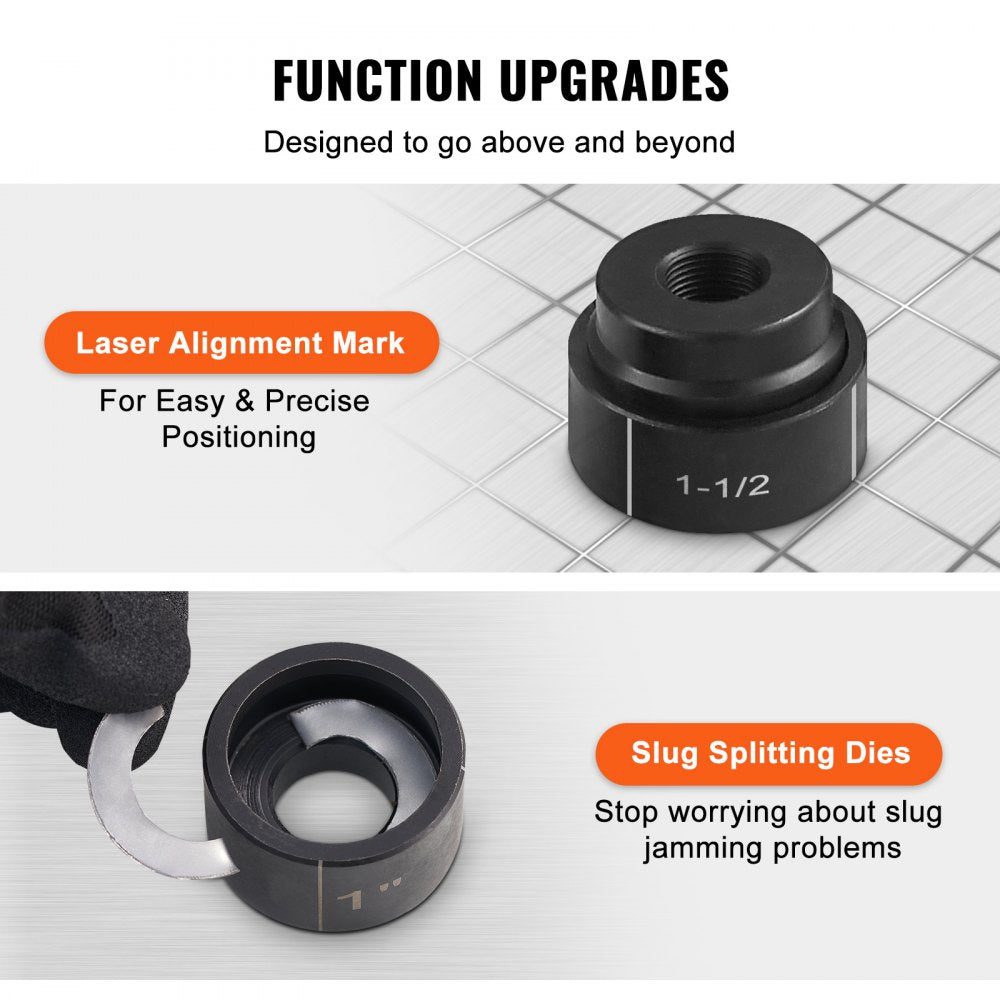 SYK-8B-1 - 10 Ton Hydraulic Hole Punch Kit with 6 Durable Dies