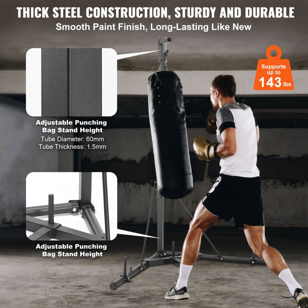 ssshksdj-a - Adjustable Heavy Bag Stand, 400 lbs Capacity, Iron Frame