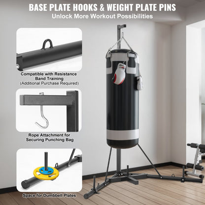 ssshksdj-a - Adjustable Heavy Bag Stand, 400 lbs Capacity, Iron Frame