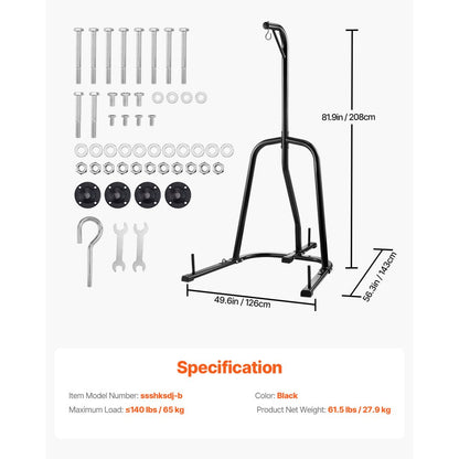 ssshksdj-b - Heavy-Duty Carbon Steel Punching Bag Frame with Stability Features