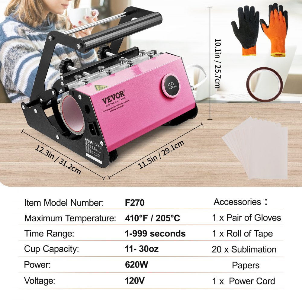 F270 - Versatile Mug Heat Press for 11-30oz Tumblers