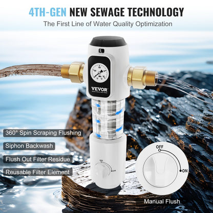 BSK-T2-N12-N - VEVOR 40 Micron Spin Down Filter for Pristine Water Quality