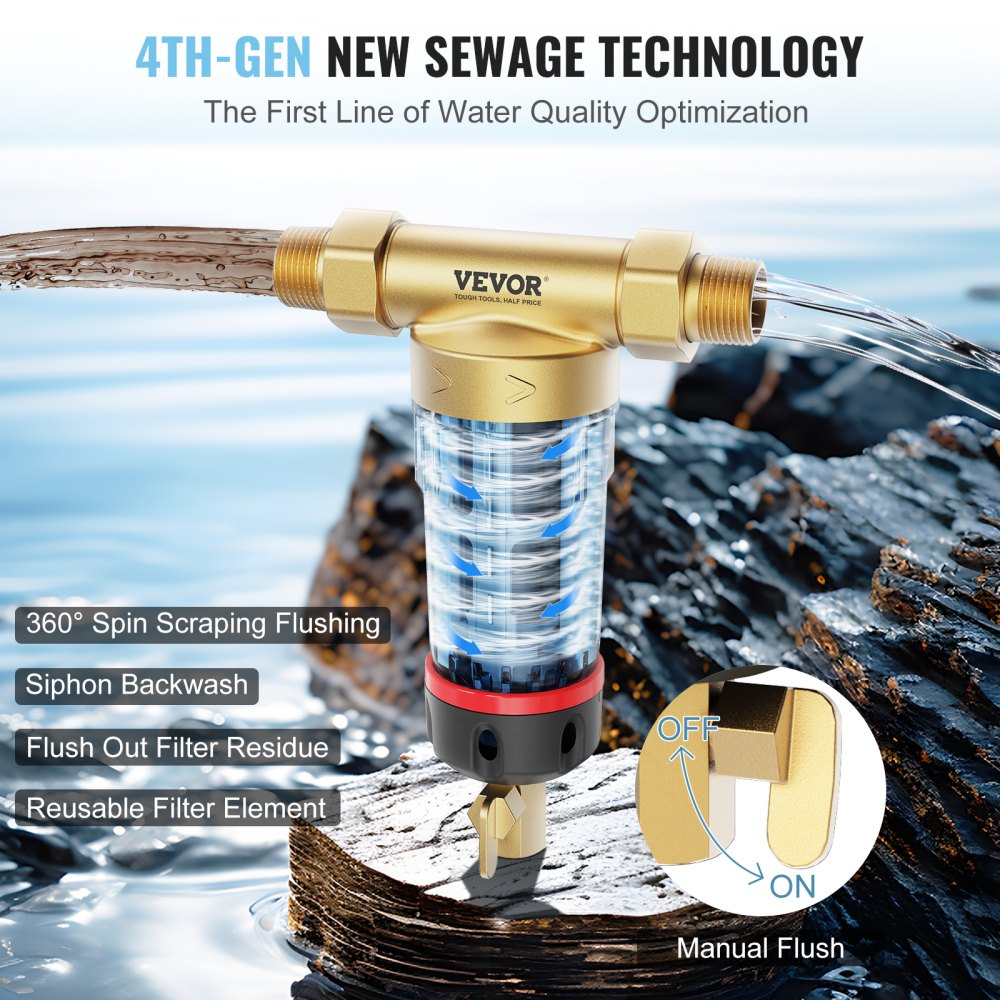 BSK-T2-S3-N - VEVOR 40 Micron Spin Down Filter for Clean Water