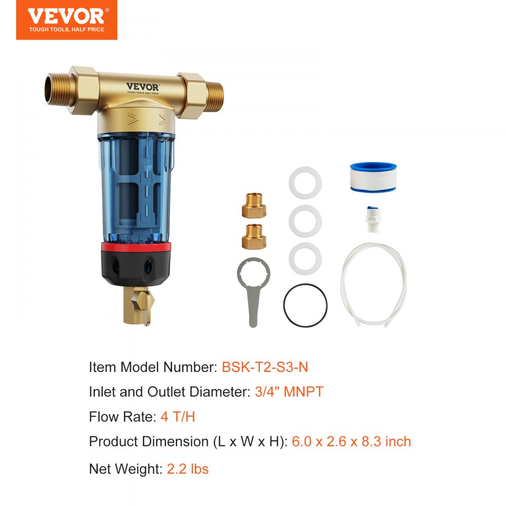 BSK-T2-S3-N - VEVOR 40 Micron Spin Down Filter for Clean Water