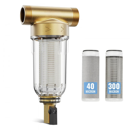 BSK-T1-Z1-N - VEVOR 40 Micron Whole House Sediment Filter with Direct Flush