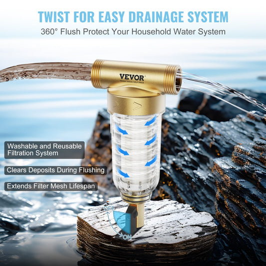 BSK-T1-Z1-N - 40μm Spin Down Sediment Filter for Whole House Water Systems