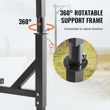 GZB88055-CD400LBS+ZCT - Adjustable 78-100.8" Steel Deer Hoist with 1200 lbs Winch