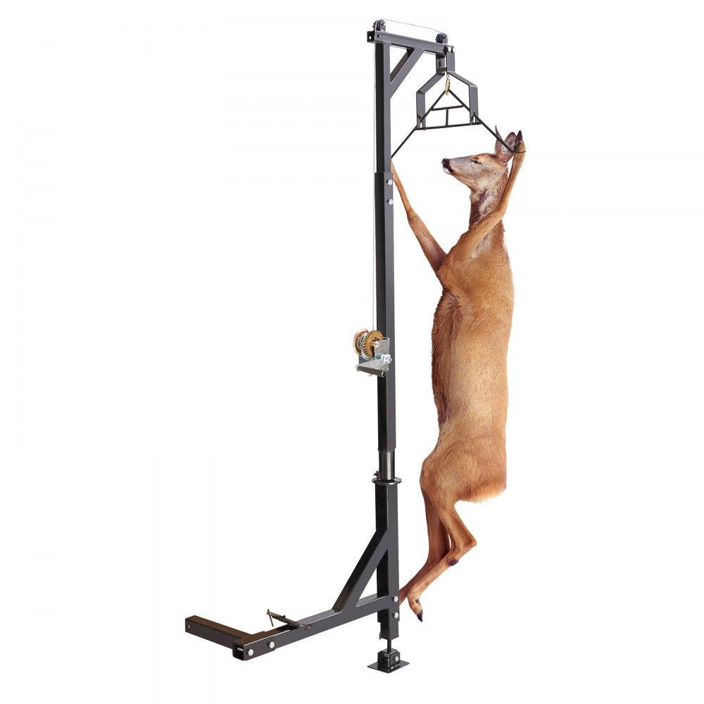 GZB88055-CD400LBS+ZCT - Adjustable 78-100.8" Steel Deer Hoist with 1200 lbs Winch