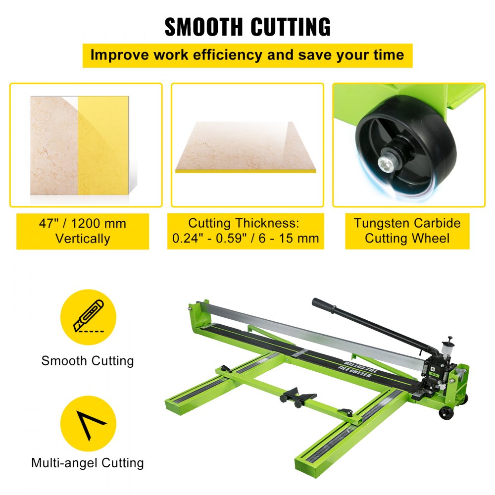 010392204713 - 47-Inch Steel Manual Tile Cutter with Laser Guide