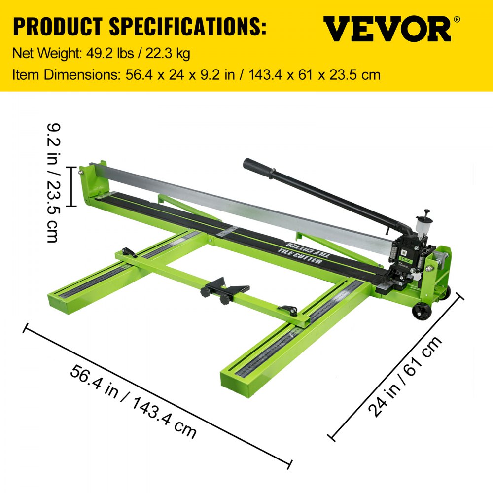 010392204713 - 47-Inch Steel Manual Tile Cutter with Laser Guide