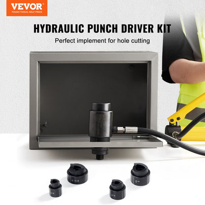 SYK-8T-15T - VEVOR 4-Dies Hydraulic Punch Driver Kit for Efficient Hole Making