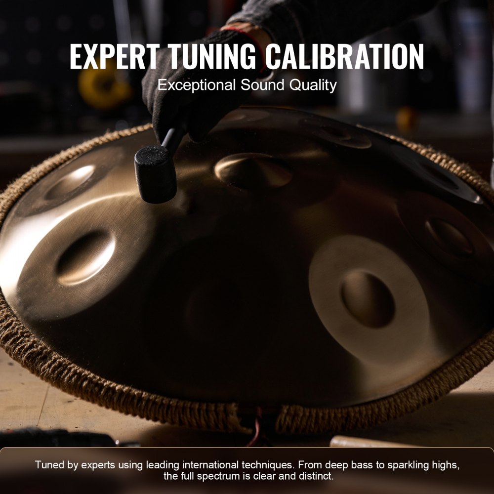Golden-10 tone sound - 22" D Minor Hand Pan Drum for Beginners