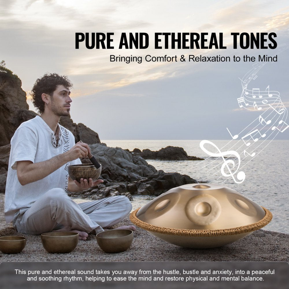 Golden-9 tone sound - 22" D Minor Steel Handpan Drum for Musical Enjoyment