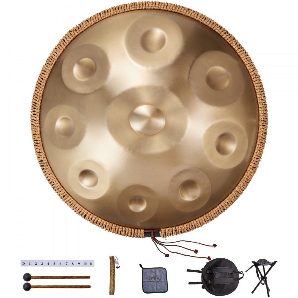 Golden-9 tone sound - 22" D Minor Steel Handpan Drum for Musical Enjoyment