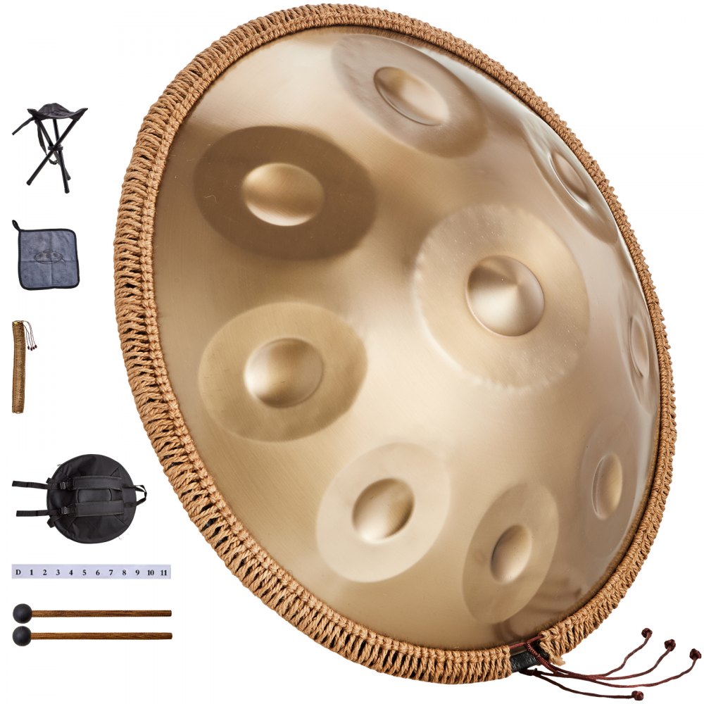 Golden-9 tone sound - 22" D Minor Steel Handpan Drum for Musical Enjoyment