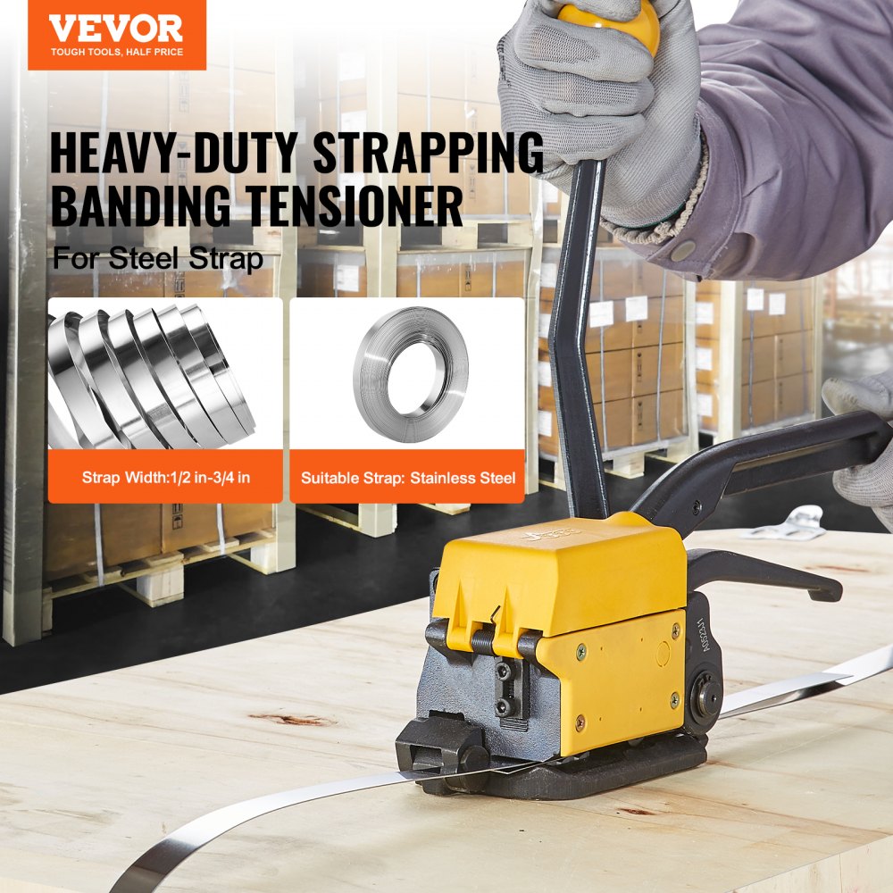 A333 - VEVOR 3-in-1 Steel Strapping Tool, 1/2"-3/4" Width