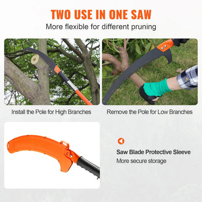 GZJ-8m8 - 7.3-27ft VEVOR Extendable Pole Saw with Steel Blade