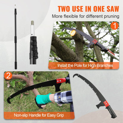 GZJ-6m5 - 20 ft VEVOR Extendable Pole Saw for High Branch Trimming