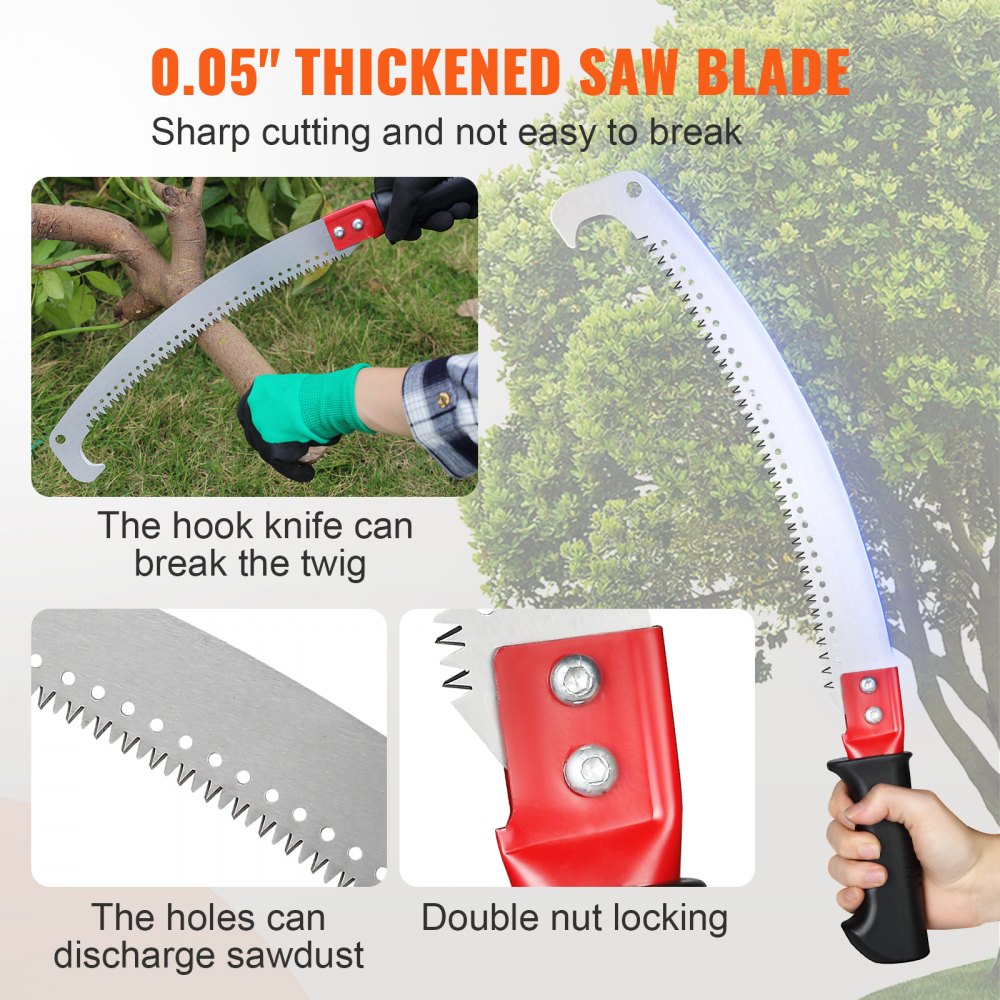 GZJ-3m - 9.8ft Extendable Aluminum Pole Saw with Sharp Steel Blade