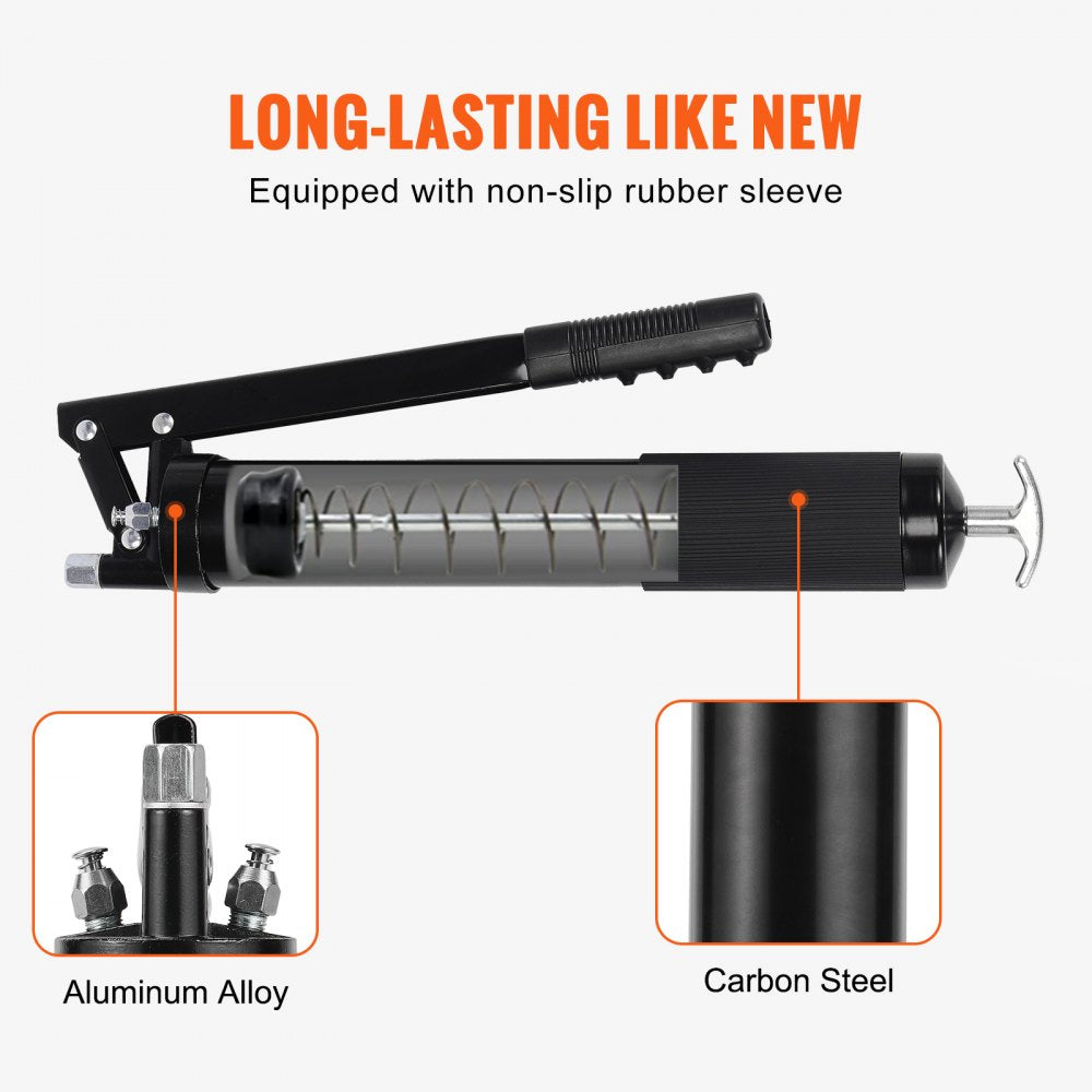 LD-2710 - 10,000 PSI VEVOR Grease Gun with Flexible Hose & Attachments