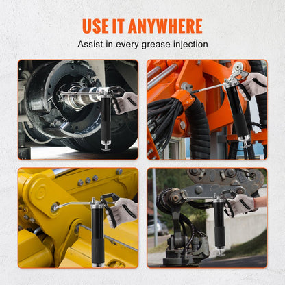 LD-867B - Heavy-Duty 6000 PSI Grease Gun with 17.72-Inch Hose