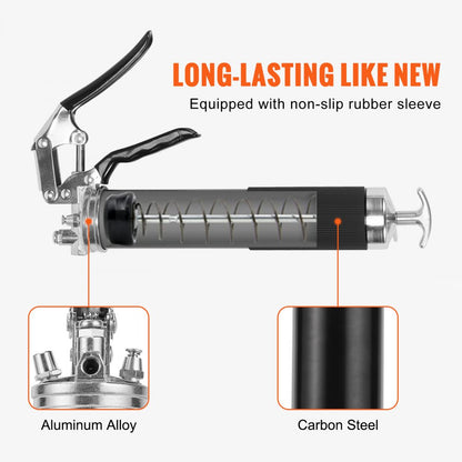 LD-867A - 6000 PSI Heavy Duty Pistol Grip Grease Gun, 14 OZ Capacity