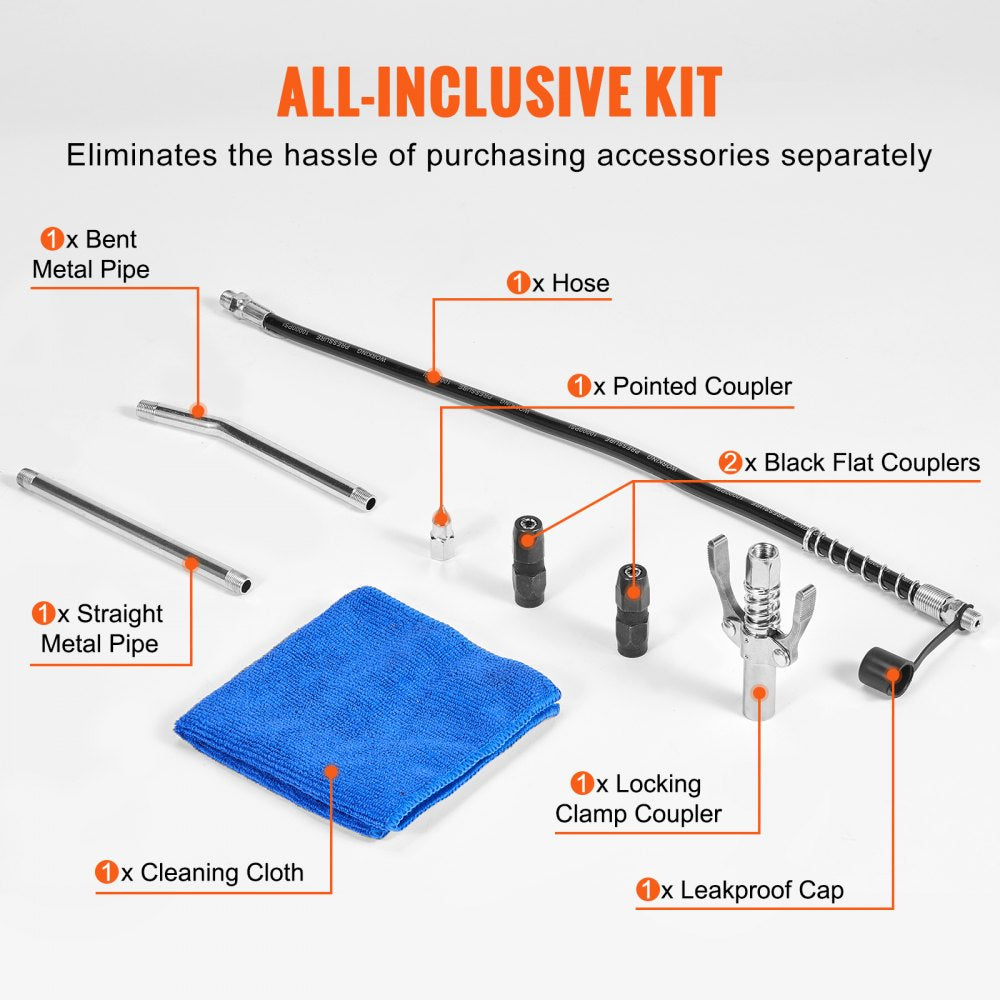 LD-867A - 6000 PSI Heavy Duty Pistol Grip Grease Gun, 14 OZ Capacity