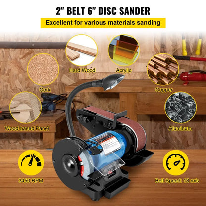 010234289472 - Heavy-Duty 6" Disc & 2" Belt Sander with Tilting Feature
