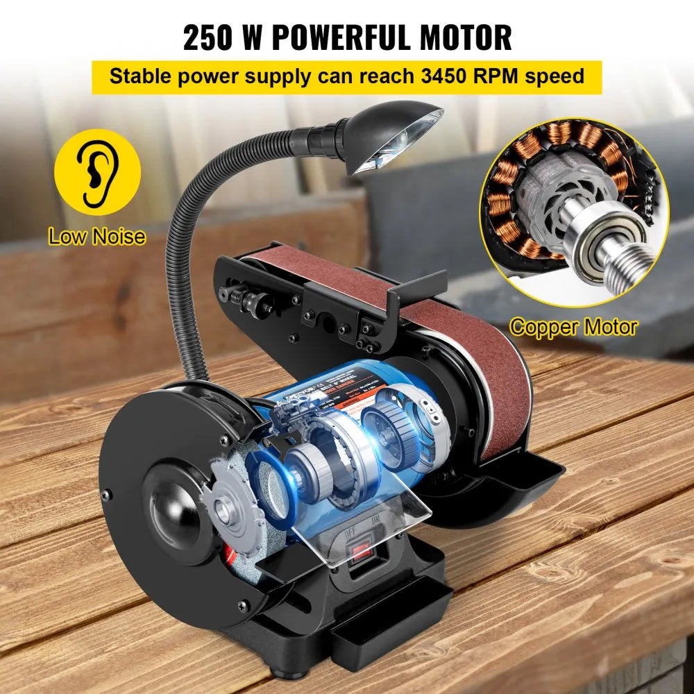 010234289472 - Heavy-Duty 6" Disc & 2" Belt Sander with Tilting Feature
