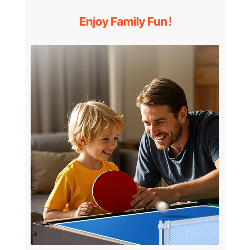 SUM-4824-4K - 48" 4-in-1 Game Table: Air Hockey, Foosball, Billiards & Tennis