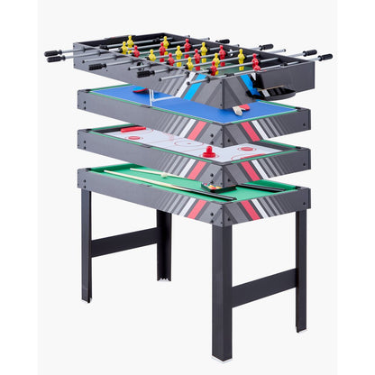 SUM-4824-4K - 48" 4-in-1 Game Table: Air Hockey, Foosball, Billiards & Tennis