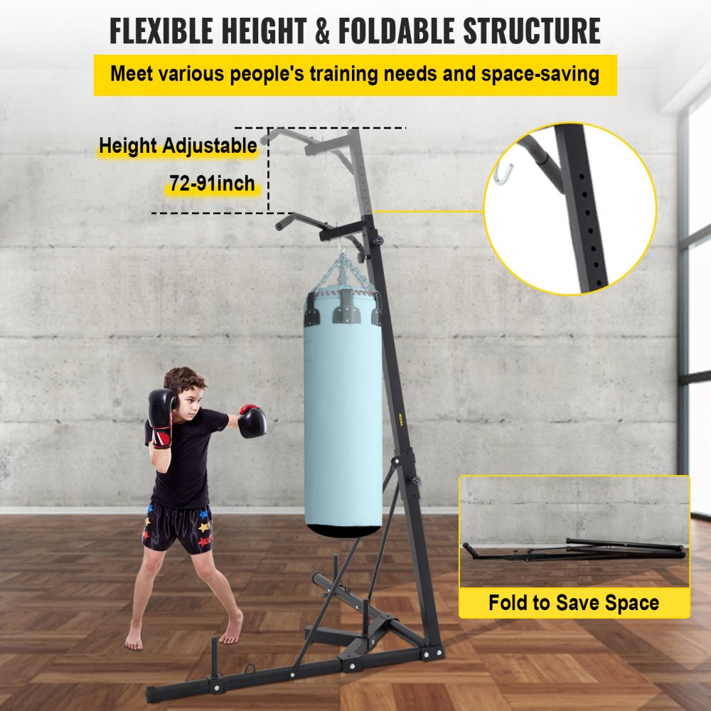 HRAT31A - Adjustable 2-in-1 Heavy Bag Stand for Fitness Training